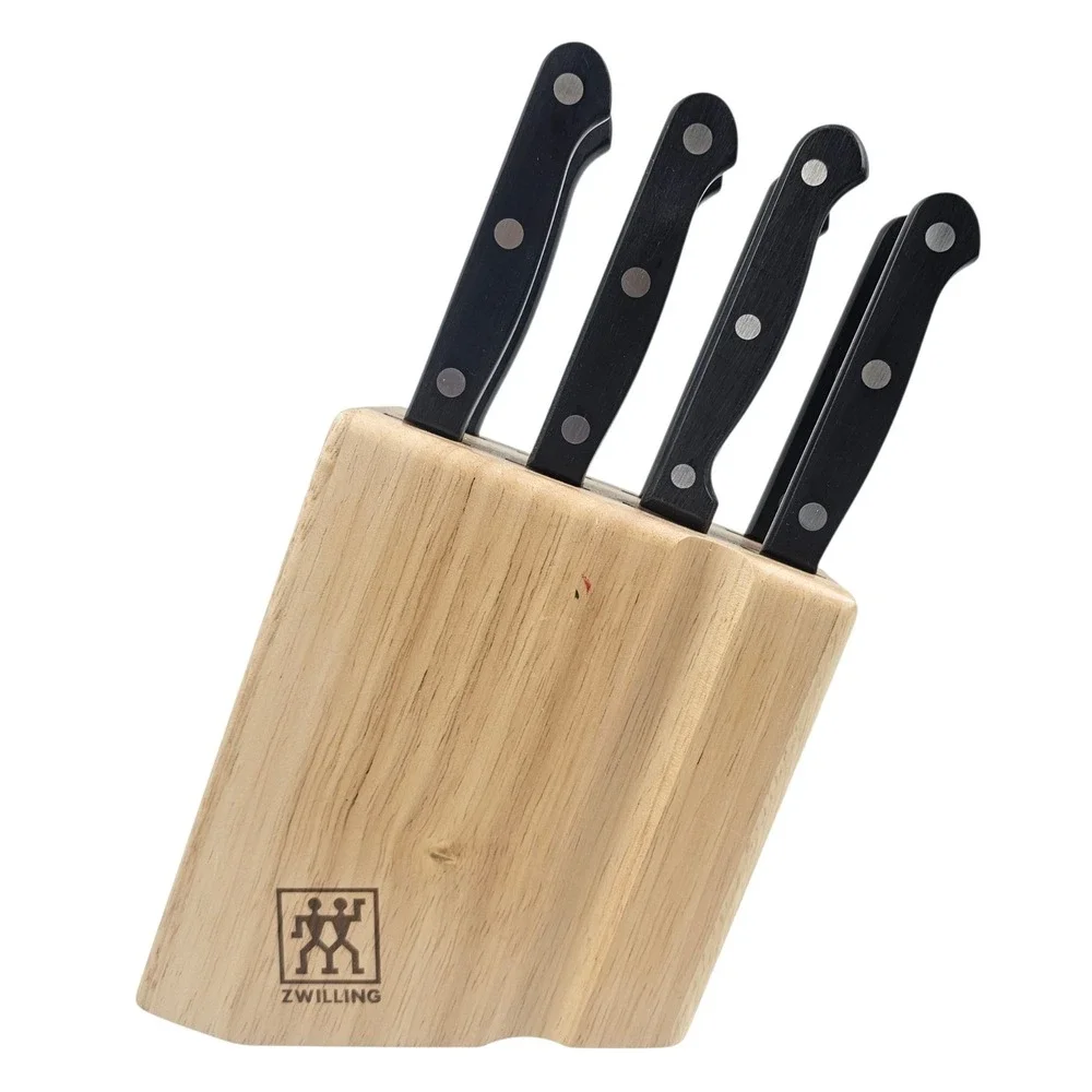 Zwilling Twin Gourmet 8 Piece Steak Knife Set with Wood Block & Utility Knife
